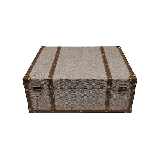 Large Herringbone Suitcase Decorative Box by Ashland®